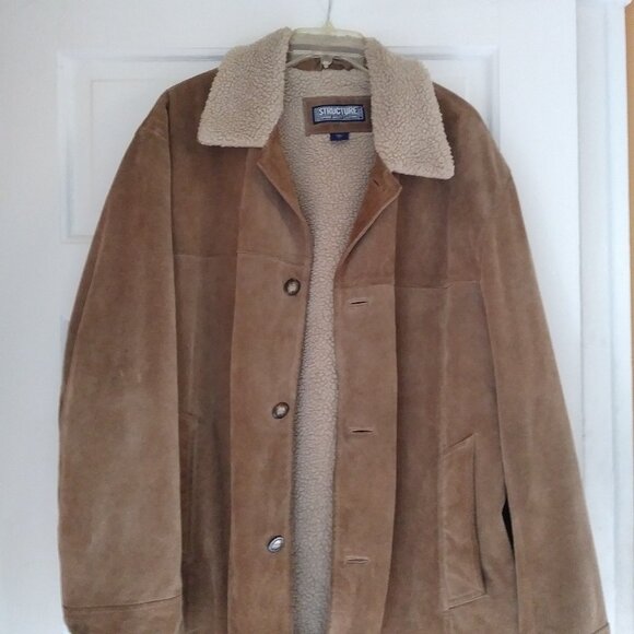 Vintage mens STRUCTURE SUEDE/SHEARLING field coat - Picture 1 of 6